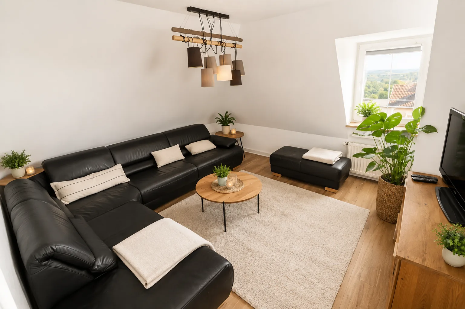 Wohnzimmer der möblierten Ferienwohnung Horn in Remscheid